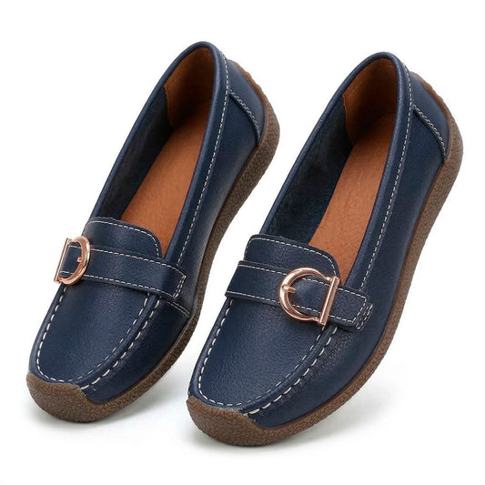 Women's Pebbled Leather Driving Loafers Mila