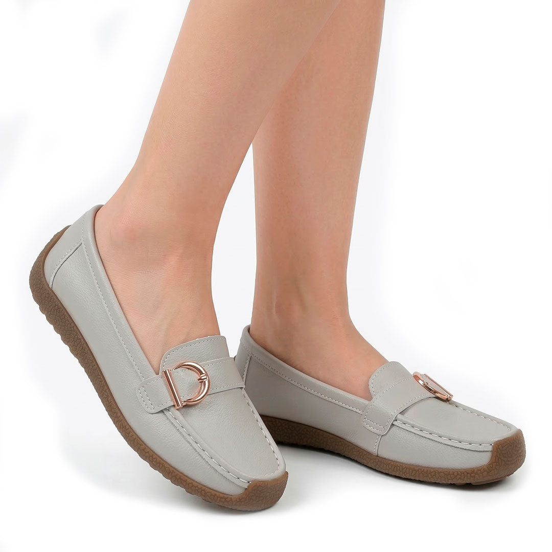 Women's Pebbled Leather Driving Loafers Mila