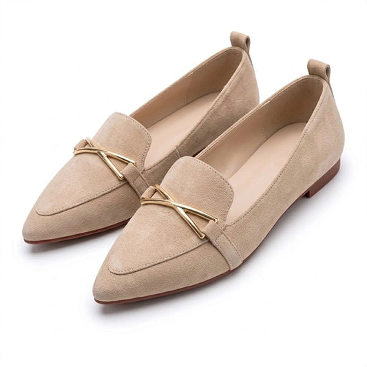 Women's Soft Suede Pointed Toe Ballet Flats Mila