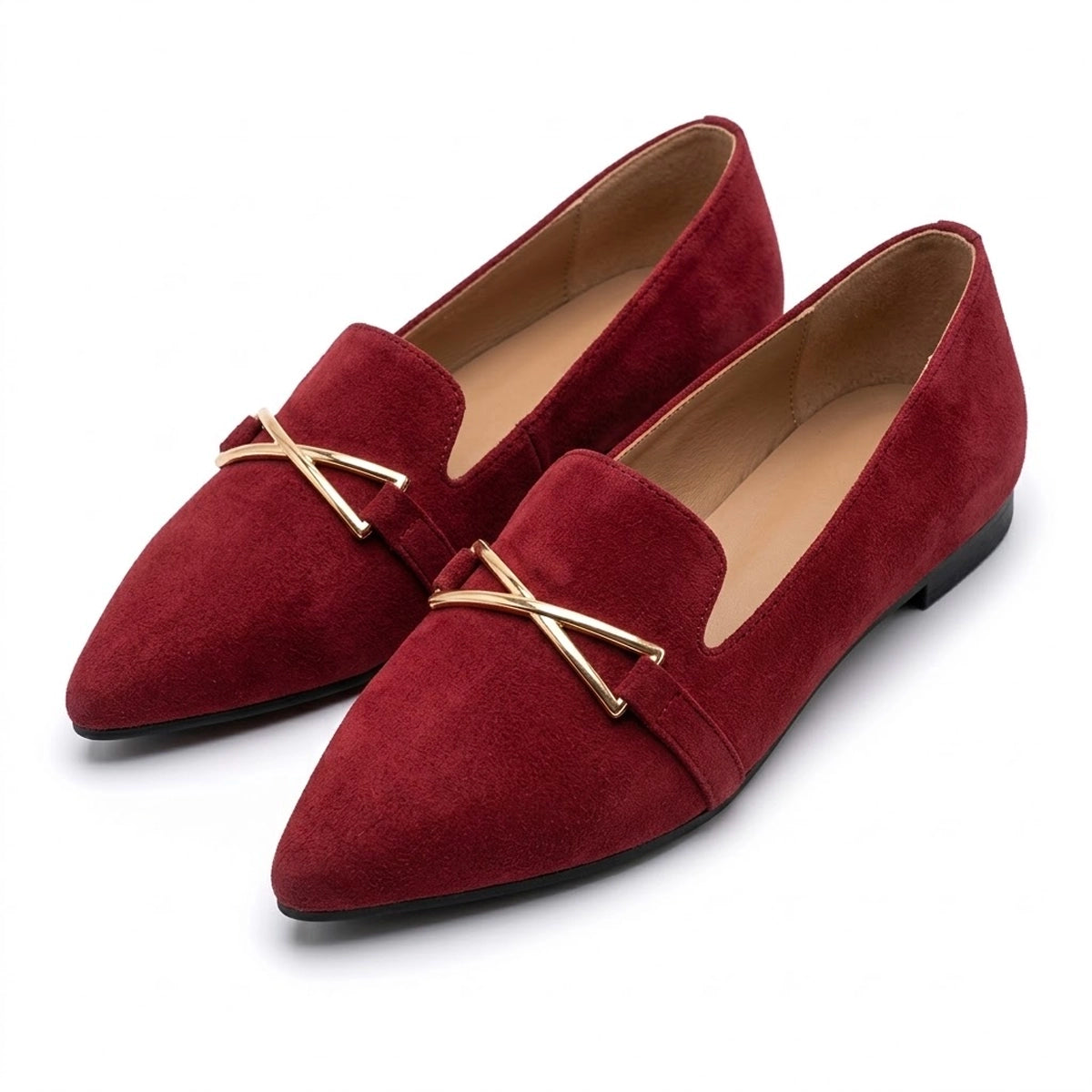 Women's Soft Suede Pointed Toe Ballet Flats Mila