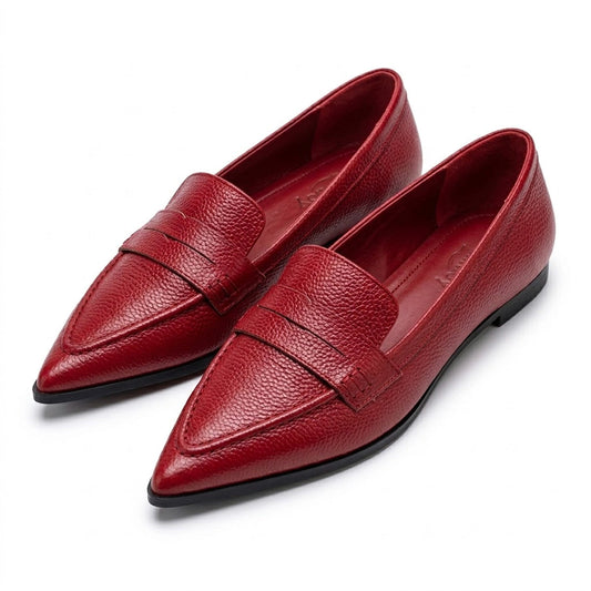 Women's Textured Pebbled Pointed Flats Mila