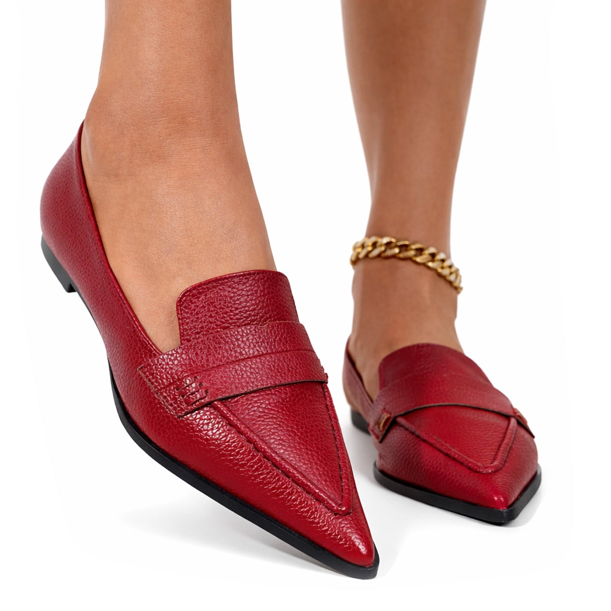 Women's Textured Pebbled Pointed Flats Mila